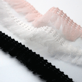 チュールフリルストレッチレース