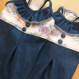 犬服 ハンドメイドキャミソールワンピース オーダー 犬服ハンドメイド 重ね着風キャミソールワンピース dog clothes