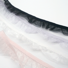 レイヤードフリルストレッチレース 25mm